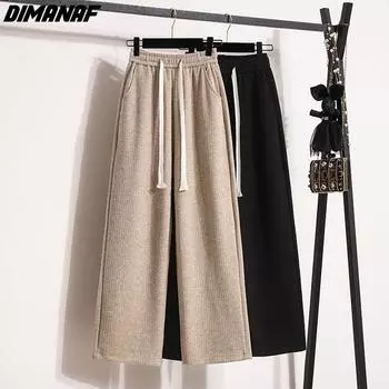 DIMANAF 2022, осенние новые брюки больших размеров, женские базовые брюки, свободные брюки, широкие брюки, повседневные женские стильные брюки, брюки 5XL