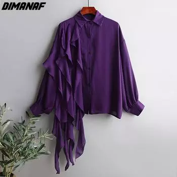 DIMANAF 2022, женская блузка, повседневные топы с кисточками, свободные кружевные рубашки больших размеров на весну и лето