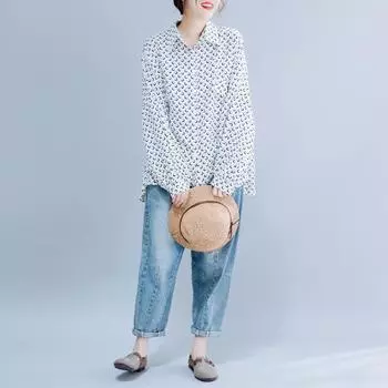 DIMANAF 2023, блузка больших размеров, женские рубашки, шифоновый тонкий кардиган с газетным принтом, летние белые топы оверсайз с длинными рукавами