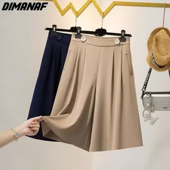 DIMANAF 2023 Большие размеры летние капри женские эластичные брюки свободные повседневные женские шорты-шаровары брюки 4XL