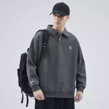 DIMANAF 2023 Новая футболка больших размеров Мужская свободная футболка с длинным рукавом и вышитым принтом Дизайнерские повседневные осенние базовые топы с круглым вырезом Новый пуловер