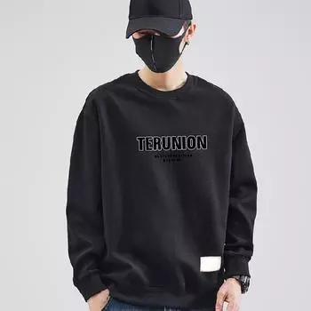 DIMANAF 2023 Новая футболка больших размеров, мужские свободные толстовки и свитшоты с длинными рукавами и принтом, однотонные повседневные осенние базовые топы с круглым вырезом, новый пуловер