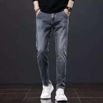 DIMANAF 2023 Осенние джинсы больших размеров, новые повседневные длинные брюки, мужские винтажные толстые свободные эластичные брюки с высокой талией, базовые модные джинсовые брюки-шаровары