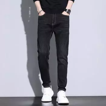 DIMANAF 2023 Плюс Размер Осенние Джинсы Длинные Брюки Синие Мужчины Эластичный Свободный Дизайн Винтаж Повседневная Высокая Талия Базовый Стиль Гарем Модные Мужские Брюки