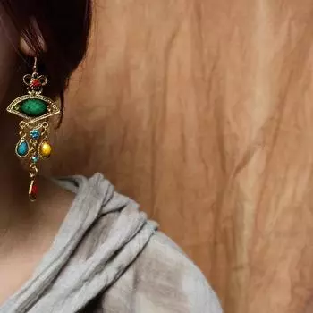 DIMANAF 2023, серьги Four Seasons, ретро-аксессуар, длинные серьги с листьями в этническом стиле, простые аксессуары, серьги 286