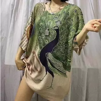 DIMANAF 2023 свитера больших размеров, пуловер, летние женские свитера больших размеров с узором и принтом, вязаный свободный свитер с короткими рукавами One Size