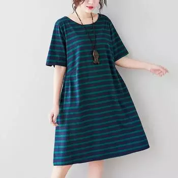 Dimanaf 20245 Новые летние женские футболки больших размеров с коротким рукавом и карманами в стиле пэчворк, свободные базовые топы с круглым вырезом, новинка 8811 One size зелёный