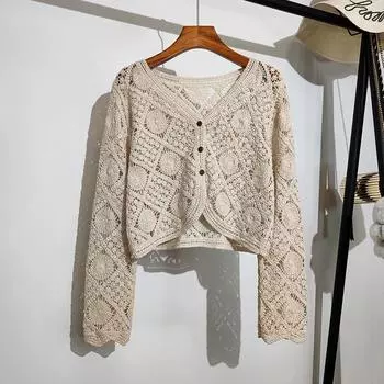 DIMANAF 2024 Autumn T-Shirt Women Lace Basic Buttons Long Sleeve Tops Lace Casual Loose White Tees