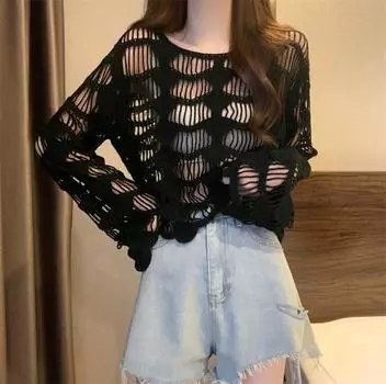 DIMANAF 2024 Autumn Women Lace Basic T-Shirt Long Sleeve Tops Lace Flower Casual Loose White Tees