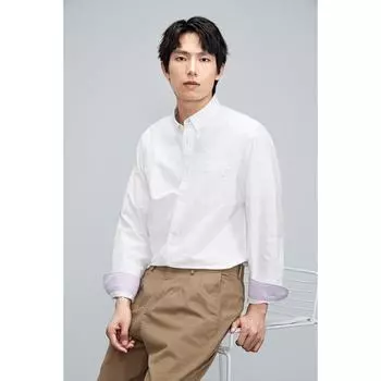 DIMANAF 2024 Большие размеры Мужская новая весенняя стильная блузка с однотонным карманом в винтажном стиле с длинным рукавом Повседневная куртка Свободная рубашка на пуговицах Модная рубашка ПОЛО