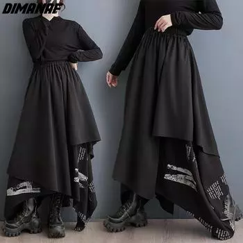 DIMANAF 2024, большие размеры, весна-лето, женские юбки с эластичной резинкой на талии, модная модная юбка нестандартного размера, длинная юбка трапециевидной формы