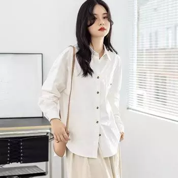 DIMANAF 2024 Большие размеры, женская летняя новая блузка, рубашка, свободные однотонные базовые женские элегантные белые повседневные винтажные футболки, топы