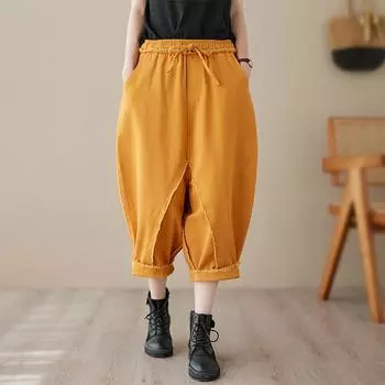 DIMANAF 2024 Большие размеры женские джинсы брюки джинсовые базовые женские эластичные шаровары оверсайз с высокой талией брюки винтажные брюки