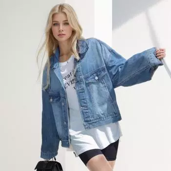 DIMANAF 2024 джинсовое пальто женская куртка с карманами кардиган на пуговицах женское свободное пальто большого размера осень-зима пальто