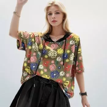 DIMANAF 2024 футболка больших размеров, летние женские толстовки и свитшоты с короткими рукавами, лоскутные карманы, свободные желтые новые базовые топы с круглым вырезом, новинка