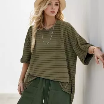 DIMANAF 2024 футболка больших размеров летние женские карманы с цветочным принтом и коротким рукавом свободные новые базовые топы с круглым вырезом футболка новая