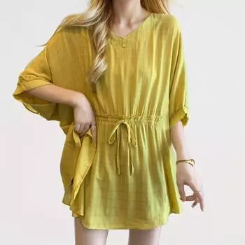 DIMANAF 2024, футболка больших размеров, повседневная рубашка, женская одежда, летние свободные однотонные топы с короткими рукавами, шифоновая блузка