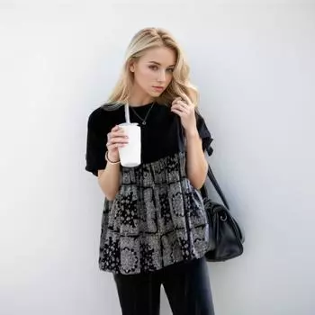 Dimanaf 2024 Короткая футболка Повседневная рубашка Женская одежда с принтом с коротким рукавом Белая свободная