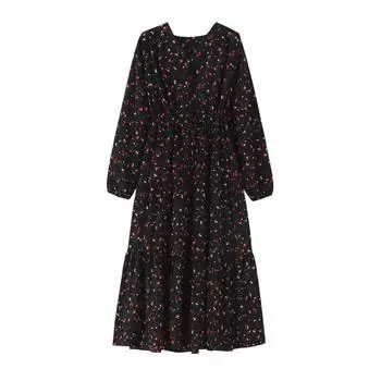 DIMANAF 2024, летнее платье-рубашка больших размеров, шифоновое женское свободное повседневное женское красное длинное платье с цветочным принтом