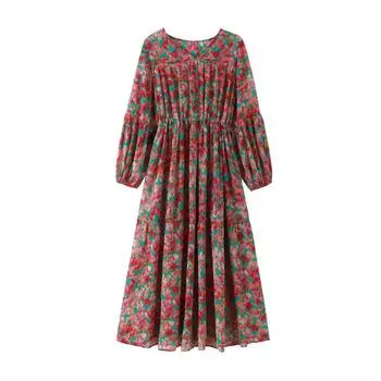 DIMANAF 2024, летнее платье-рубашка больших размеров, шифоновое женское свободное повседневное розовое длинное платье с цветочным принтом 3XL