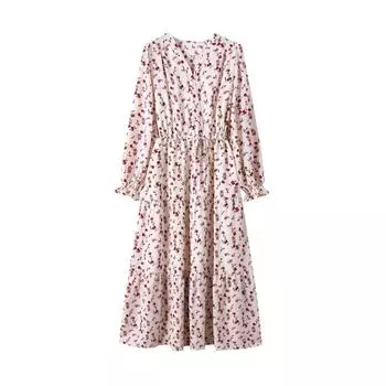 DIMANAF 2024, летнее платье-рубашка больших размеров, шифоновое женское свободное повседневное розовое длинное платье с цветочным принтом