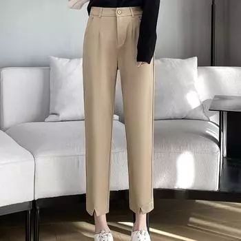 Dimanaf 2024 Летние брюки Женские шаровары Свободные прямые повседневные женские базовые брюки S белый