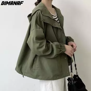 DIMANAF 2024 летние куртки больших размеров, пальто, женская одежда, дизайн с капюшоном, винтажная женская верхняя одежда, свободная повседневная верхняя одежда