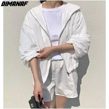 DIMANAF 2024 летние куртки больших размеров, пальто, женская верхняя одежда на молнии, свободная повседневная базовая верхняя одежда, новая