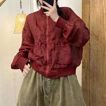 DIMANAF 2024 летние льняные куртки больших размеров, пальто, женская одежда, короткая дизайнерская винтажная верхняя одежда, свободная повседневная одежда