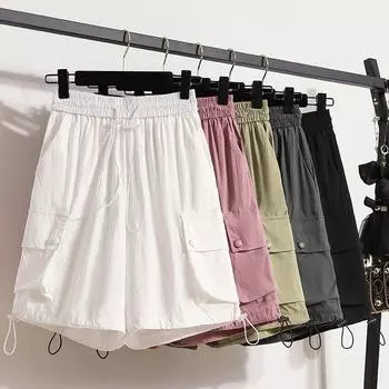 DIMANAF 2024 летние шорты больших размеров женские базовые брюки повседневные однотонные свободные брюки брюки с эластичной резинкой на талии