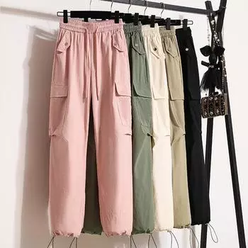 Dimanaf 2024 летние женские базовые брюки больших размеров, повседневные однотонные длинные свободные брюки с эластичной резинкой на талии, 2024 г.