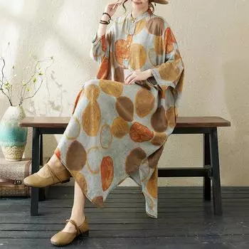 DIMANAF 2024, летние женские богемные свободные пляжные платья больших размеров в базовом стиле, винтажные длинные платья с круглым вырезом, новые