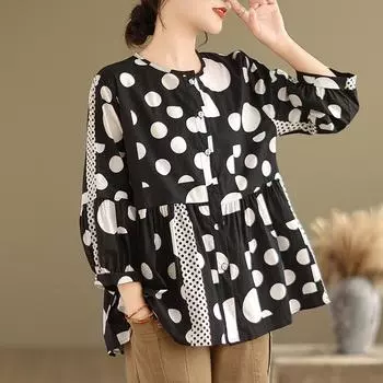 DIMANAF 2024, летние женские футболки больших размеров, летние рубашки с принтом листьев, женские топы с цветочным принтом, свободные повседневные футболки 91636