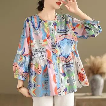 DIMANAF 2024, летние женские футболки больших размеров, летние рубашки с принтом листьев, женские топы с цветочным принтом, свободные повседневные футболки