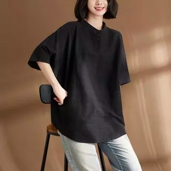 DIMANAF 2024 летние женские футболки больших размеров, летние рубашки, женские топы, футболки с рукавами «летучая мышь», свободные повседневные однотонные винтажные рубашки