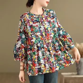 DIMANAF 2024, летние женские футболки больших размеров, летние рубашки с принтом листьев, женские топы с цветочным принтом, свободные повседневные футболки