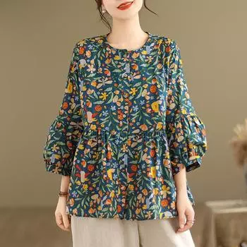 DIMANAF 2024, летние женские футболки больших размеров, летние рубашки с принтом листьев, женские топы с цветочным принтом, свободные повседневные футболки 91620