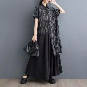 DIMANAF 2024 летние женские футболки летние стильные рубашки с принтом на пуговицах элегантные женские топы футболки свободные повседневные большие размеры