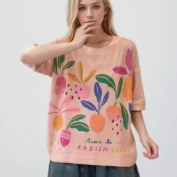 DIMANAF 2024 летние женские футболки летние стильные рубашки с принтом листьев красочные элегантные топы с цветочным принтом футболки свободные