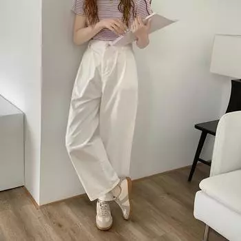 DIMANAF 2024 летние женские хлопковые повседневные длинные брюки больших размеров с эластичной резинкой на талии, винтажные свободные брюки, белые широкие брюки