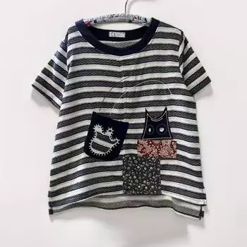 DIMANAF 2024 летние женские льняные футболки больших размеров в клетку, топы с принтом, футболки, свободная повседневная рубашка с котом