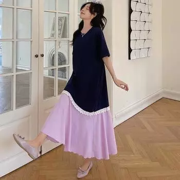 DIMANAF 2024, летняя футболка больших размеров, платье, пляжная женская хлопковая рубашка с цветочным принтом, свободные модные платья 8822