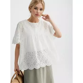 DIMANAF 2024, летняя кружевная блузка, повседневная рубашка, женская одежда с принтом, сине-белая свободная футболка с рукавами