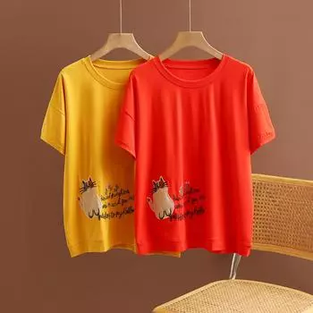 DIMANAF 2024 летняя новая футболка женская с вышивкой и принтом в полоску свободные повседневные базовые топы с круглым вырезом зеленый красный