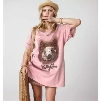 DIMANAF 2024 New Summer Women Cotton T-Shirt Basic Short Sleeve Loose O-Neck Casual Big Tops T-Shirt New