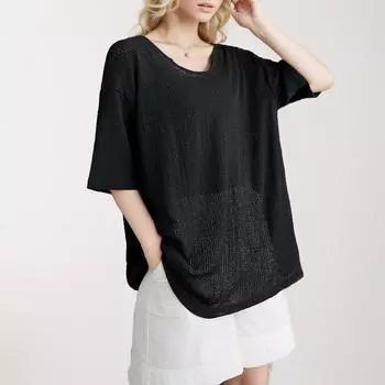 DIMANAF 2024 Новая футболка больших размеров, летняя женская однотонная свободная повседневная футболка с короткими рукавами, базовые топы, новая футболка большого размера