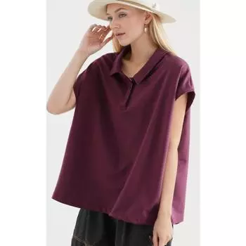 DIMANAF 2024, новая футболка с пуговицами, летние женские свободные однотонные базовые фиолетовые топы с круглым вырезом, фиолетовые футболки, новинка 2024 г.