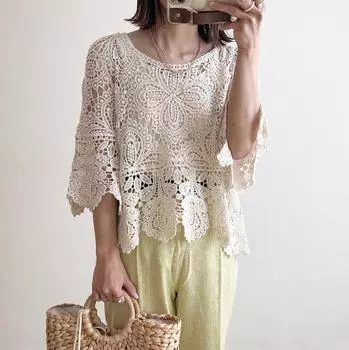 Dimanaf 2024 Новая кружевная летняя женская футболка с коротким рукавом, базовые сексуальные модные топы, футболки, повседневные свободные белые футболки