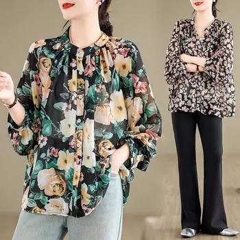 DIMANAF 2024, новая летняя блузка больших размеров, шифоновая модная рубашка, женская свободная рубашка с коротким рукавом, повседневные топы с принтом, футболки