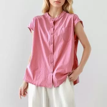 DIMANAF 2024 новая летняя блузка модная женская однотонная рубашка повседневные однотонные тонкие свободные топы футболки